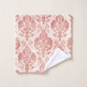 Motif Floral Vintage Aquarelle Damassé Rose