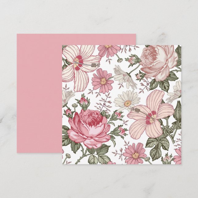 Motif floral vintage avec roses (Devant / Derrière)