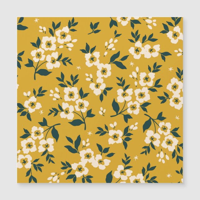 motif floral vintage, petites fleurs blanches. (Devant)