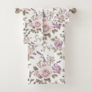 Motif floral vintage sans couture : roses et lavan