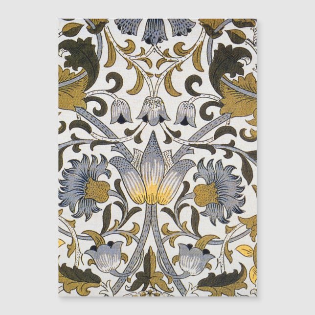Motif floral William Morris Lodden : bleu or  (Devant)