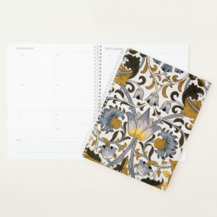 Motif floral William Morris Lodden : bleu or