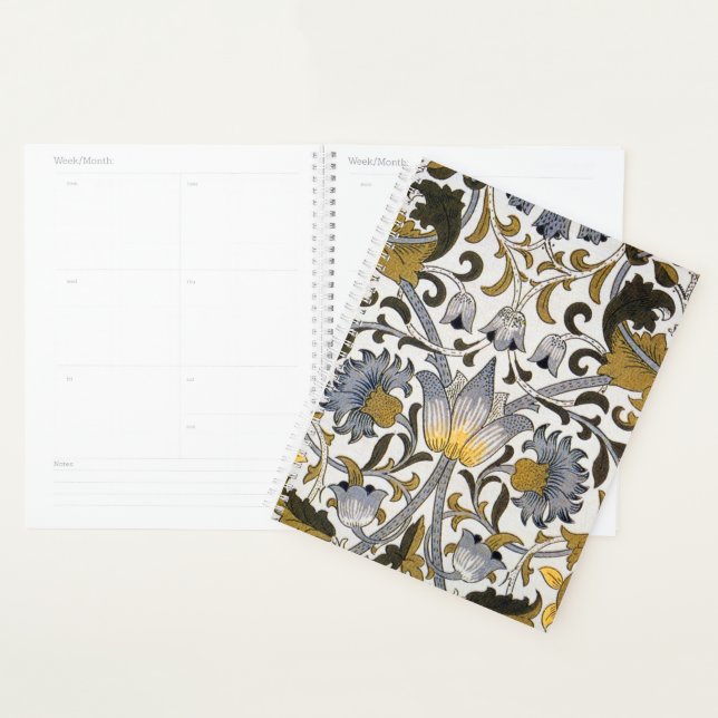 Motif floral William Morris Lodden : bleu or  (Devant avec enveloppe)