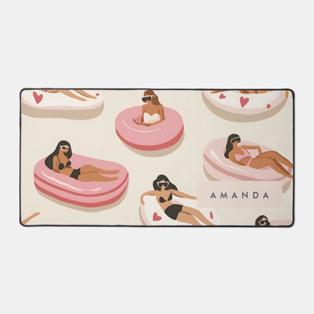 Motif flottant de piscine d'été personnalisé Monog (Recto)