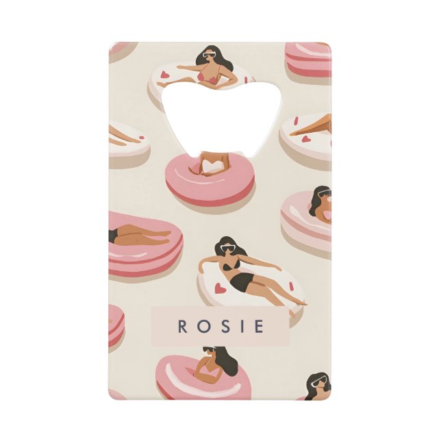 Motif flottant de piscine d'été personnalisé Monog (Devant)