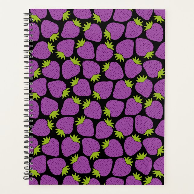 Motif Fraise, Dark Academia Goth Violet (Devant)