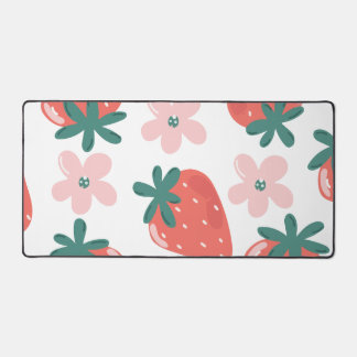 Motif fraise et fleur