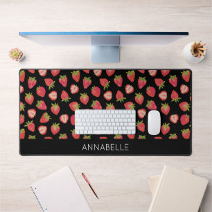 Motif Fraise Noir Rouge Nom