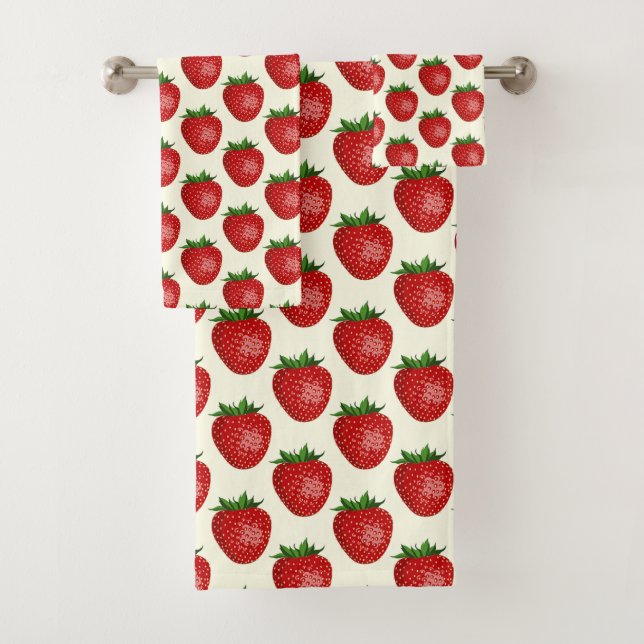 Motif fraises, fraises rouges, fruits, feuilles (En situation)