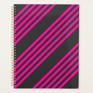 Motif Fuchsia et charbon de bois cinq bandes