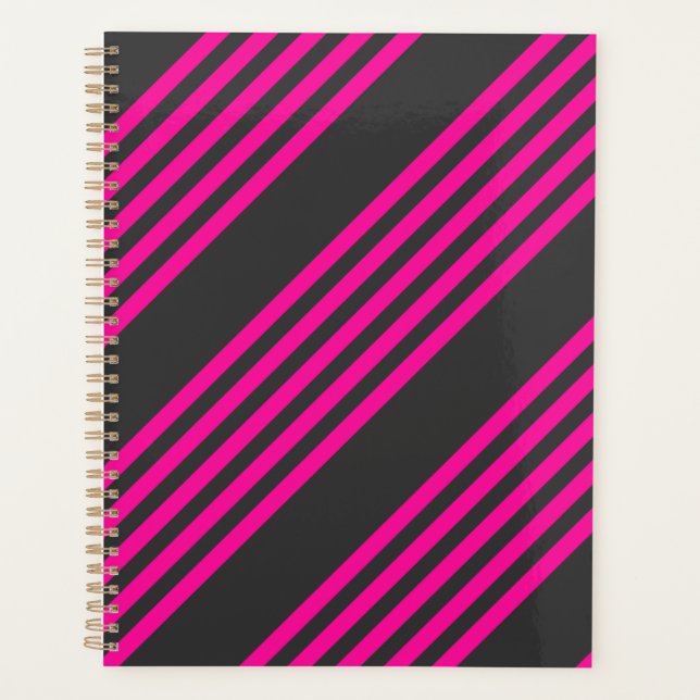 Motif Fuchsia et charbon de bois cinq bandes (Devant)