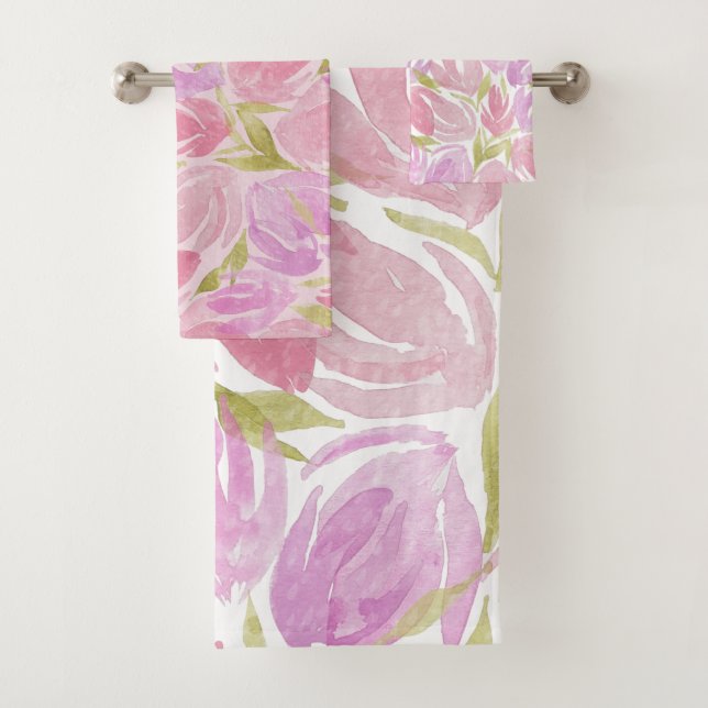 Motif Fuchsia rose violet d'aquarelle (En situation)