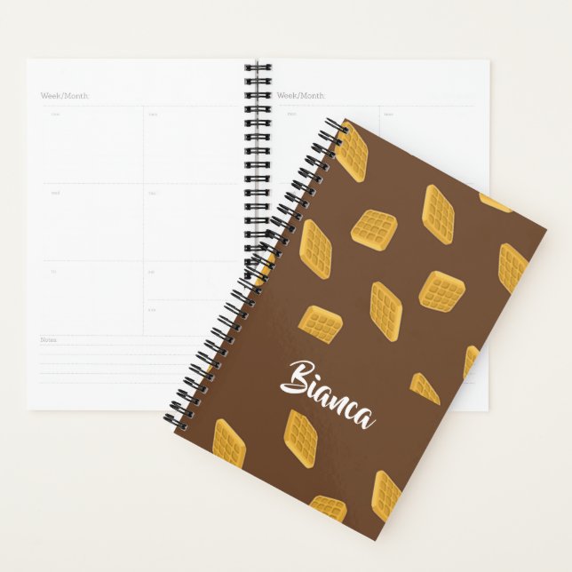 Motif gaufre sur brun (Devant avec enveloppe)