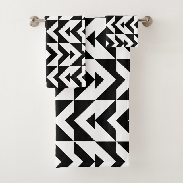 Motif géométrique à chevrons noir et blanc (En situation)
