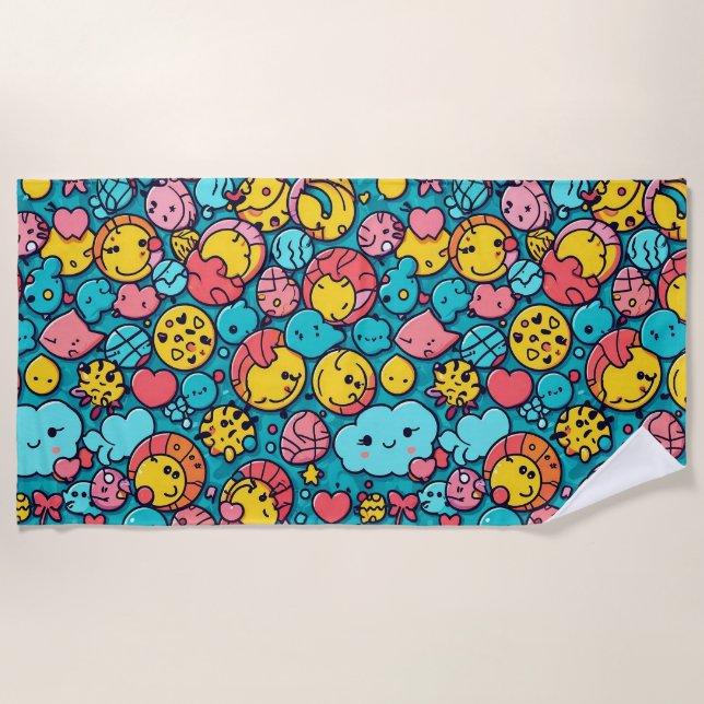 motif géométrique Abstrait 33 - Serviette de plage (Devant)