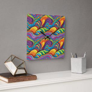 Motif géométrique abstrait 34 - Horloge murale