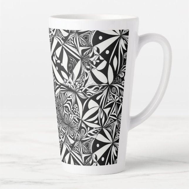 motif géométrique Abstrait 37 - Latte Mug (Droite)