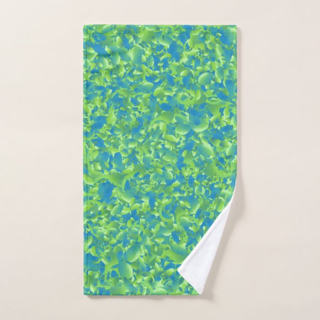 Motif géométrique abstrait bleu vert (Serviette à main)