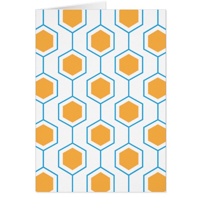 Motif géométrique abstrait hexagonal en bleu orang (Devant)