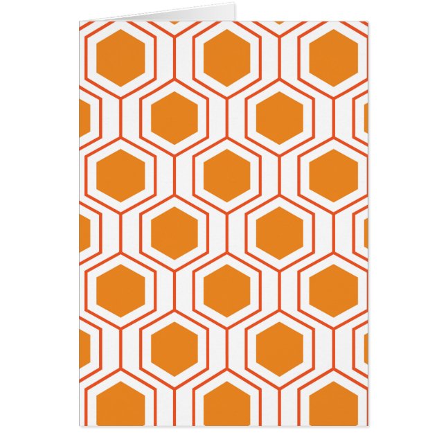 Motif géométrique abstrait hexagonal en orange et (Devant)