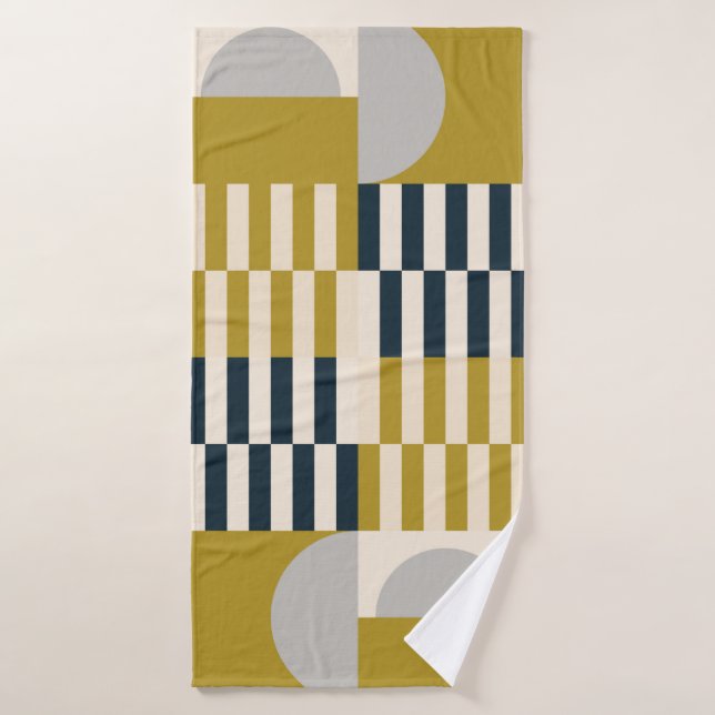 Motif géométrique abstrait moderne et transparent  (Serviette de bain)