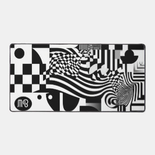 Motif géométrique abstrait moderne noir et blanc