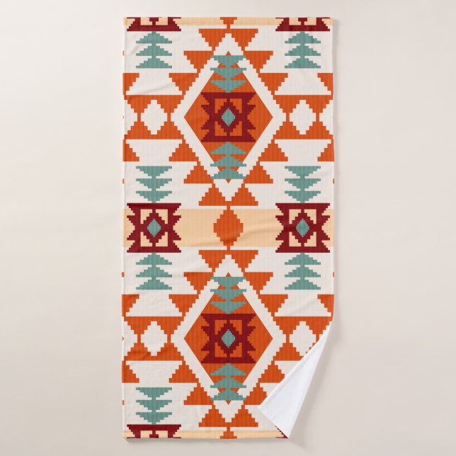 motif géométrique Abstrait sans couture, amérique  (Serviette de bain)