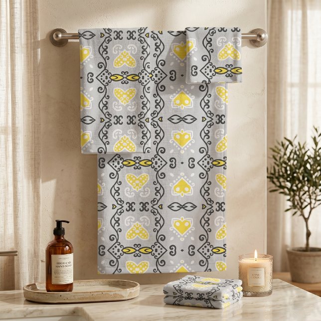 Motif géométrique arabesque gris jaune blanc (Créateur téléchargé)