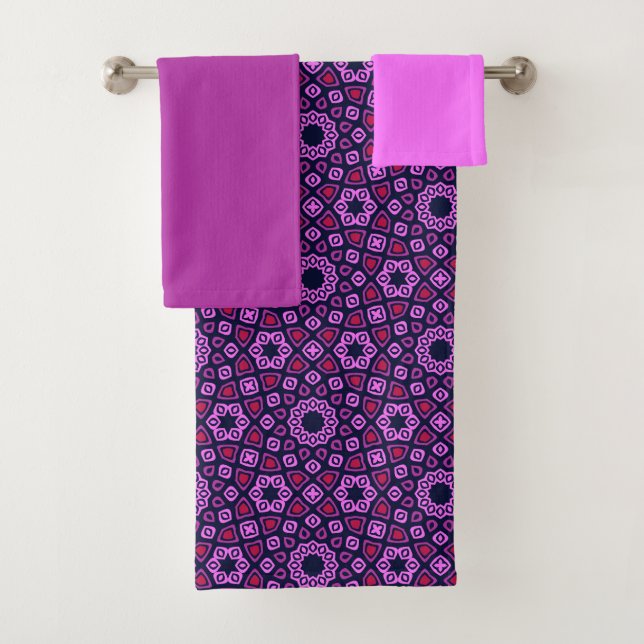 Motif géométrique avec Tri-Hexago tronqué violet (En situation)