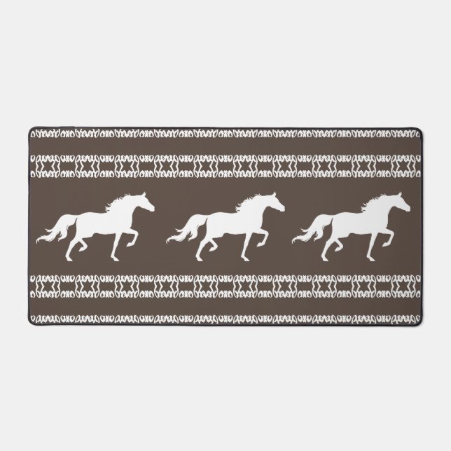 Motif géométrique beige et blanc & Chevaux (Recto)