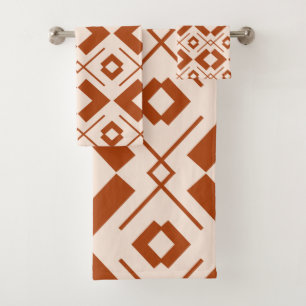 Motif géométrique beige et orange brûlé