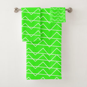 Motif géométrique blanc blanc blanc vert de Chevro