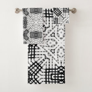 Motif géométrique blanc et noir