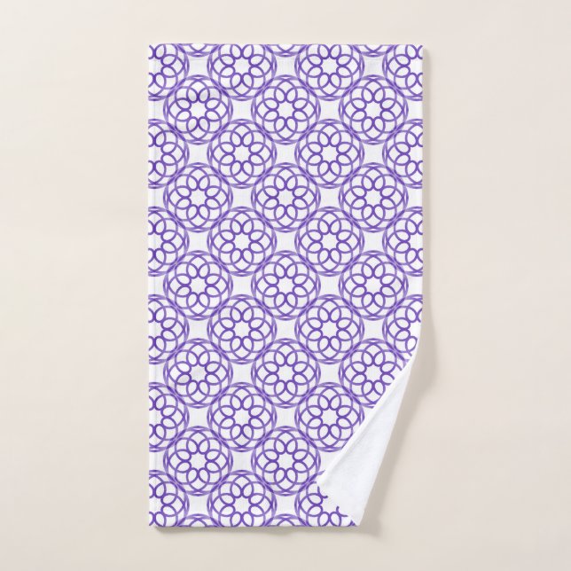 Motif géométrique blanc violet sans couture (Serviette à main)