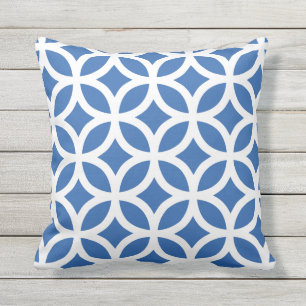 Motif géométrique bleu Cobalt Coussins de plein