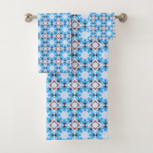 Motif géométrique bleu et blanc
