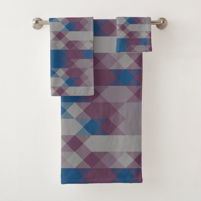 motif géométrique bleu et mauve (En situation)