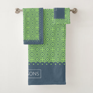 Motif géométrique, bordures à échelles vert
