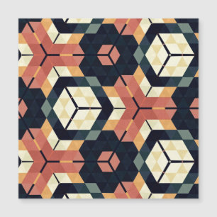 Motif géométrique Carré Hexagon coloré