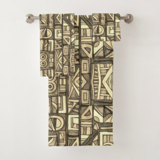 Motif géométrique dans les tons marron