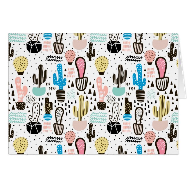 Motif géométrique de cactus moderne (Devant horizontal)
