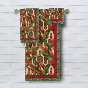 Motif géométrique de gingembre à Feuilles tropi