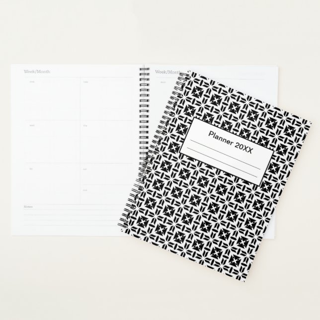 Motif géométrique élégant noir et blanc (Devant avec enveloppe)