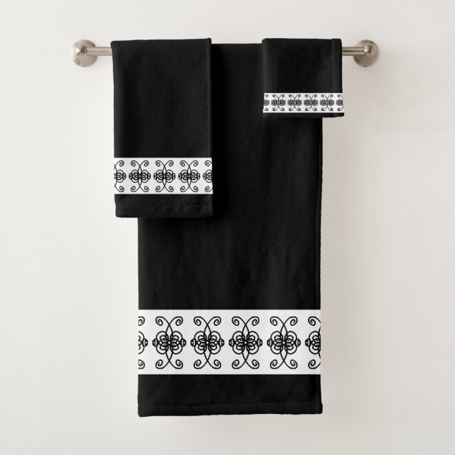 Motif géométrique élégant noir et blanc (En situation)