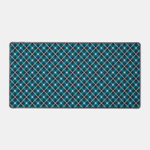Motif géométrique en grille sarcelle et marine