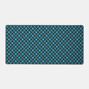 Motif géométrique en grille sarcelle et marine