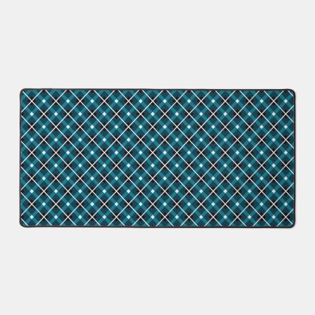 Motif géométrique en grille sarcelle et marine (Recto)
