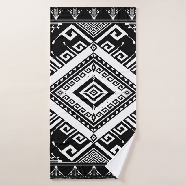 Motif géométrique ethnique Abstrait conception arr (Serviette de bain)