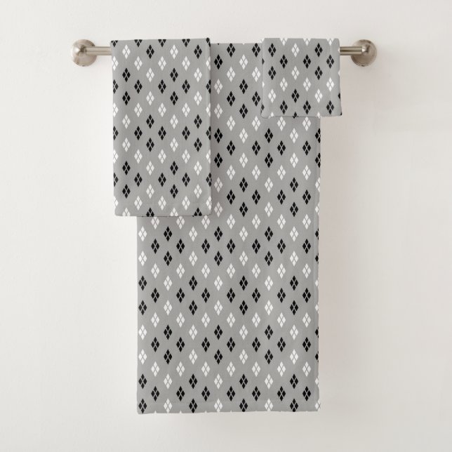 motif géométrique fin gris noir et blanc (En situation)