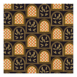 Motif géométrique floral Art Déco de luxe sans cou
